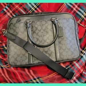 Coach Men's Signature Slim Brief Bag - Black